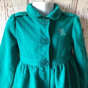 Calvin Klein Pea Coat, Girls Size 4/5, Teal